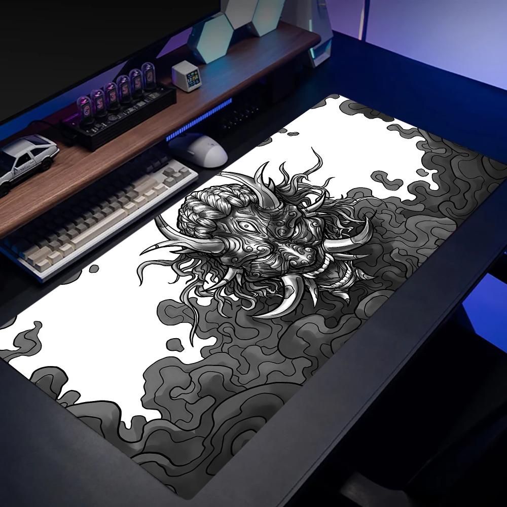Gaming Keyboard And Mouse Set - Oni Hannya Mouse Pad Large Set