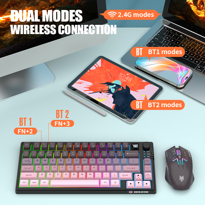 Dual-Mode 2.4G Bluetooth Wirel - đánh giá và giá Gaming Keyboard And Mouse Set