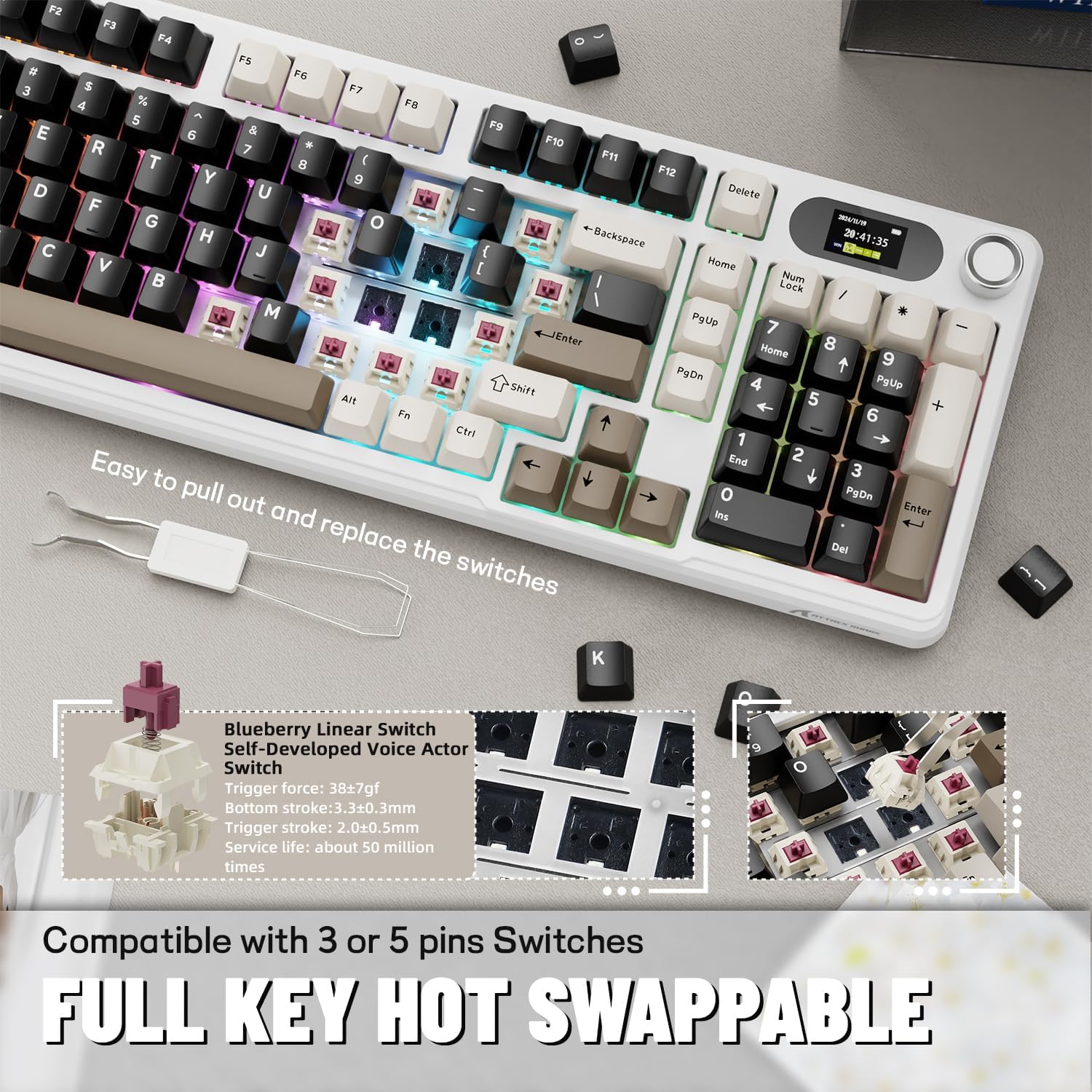 ATTACK SHARK X98Pro Wireless M - đánh giá và giá Keyboard Gaming Mac