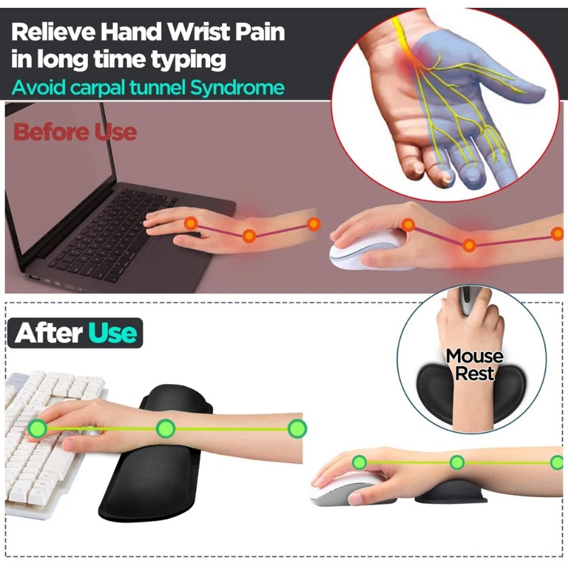 Ergonomic Keyboard Wrist Rest  - đánh giá và giá Gaming Keyboard And Mouse Set