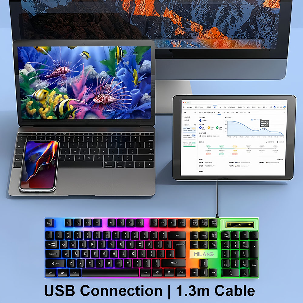 KEBIDUMEI USB Wired Keyboard R - đánh giá và giá Gaming Keyboard And Mouse Set