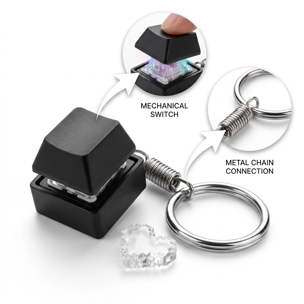 Mini RGB Keyboard Keychain Fid - đánh giá và giá Mechanical Switch Tester