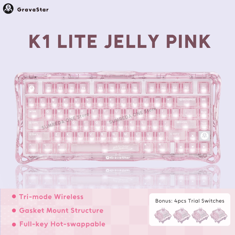 K1 LITE JELLY PINK Mechanical  - đánh giá và giá Keyboard Gaming Mac